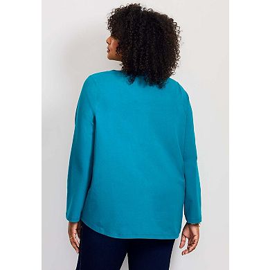 Avenue Women's Plus Size Square Neck Pleated Tunic