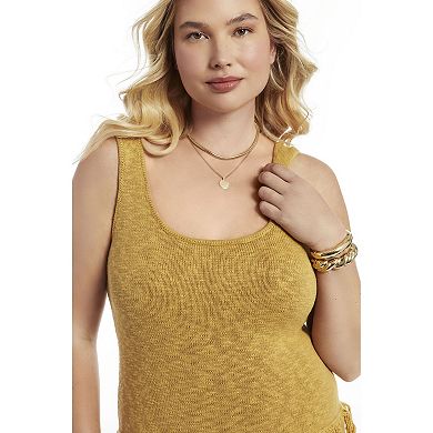 June & Vie Women's Plus Size Sweater Fringe Maxi Dress