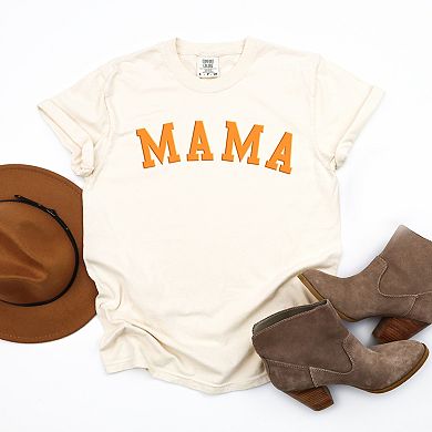 Mama Bold Puff Print - Women's Garment Dyed Graphic T-Shirt