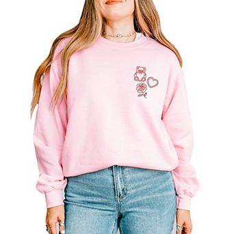 Embroidered Bear Hearts - Women's Graphic Sweatshirt