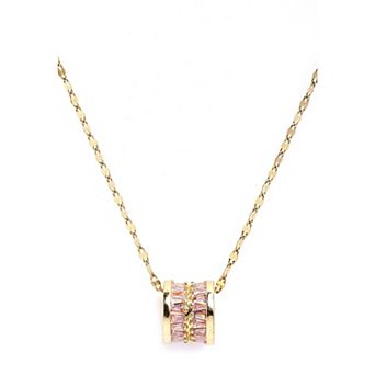 AGP PARIS Diva Elegant Cylinder Inlaid Chain Necklace