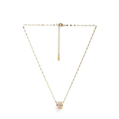 AGP PARIS Diva Elegant Cylinder Inlaid Chain Necklace