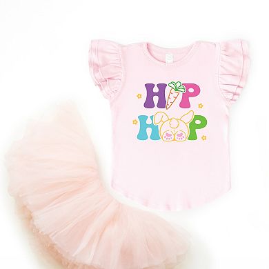 Hip Hop Bunny Bottom - Flutter Sleeve Graphic T-Shirt