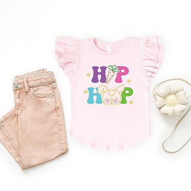 Hip Hop Bunny Bottom - Flutter Sleeve Graphic T-Shirt