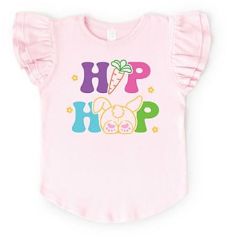 Hip Hop Bunny Bottom - Flutter Sleeve Graphic T-Shirt