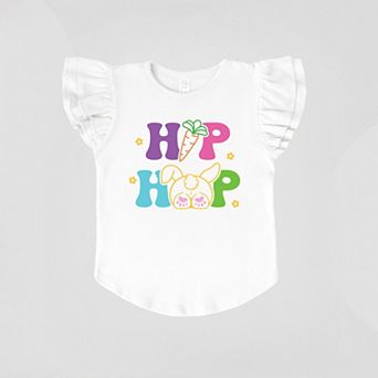 Hip Hop Bunny Bottom - Flutter Sleeve Graphic T-Shirt
