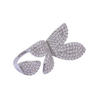 AGP PARIS Silver Butterfly Ring - Free-Size