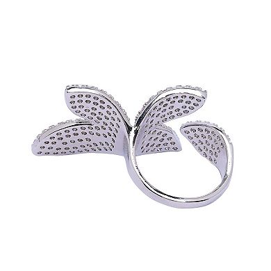 AGP PARIS Silver Butterfly Ring - Free-Size