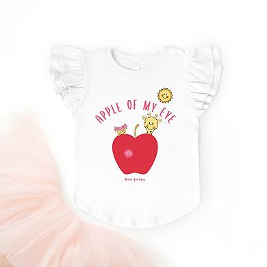 Mini Smiley Apple Of My Eye - Flutter Sleeve Graphic T-Shirt