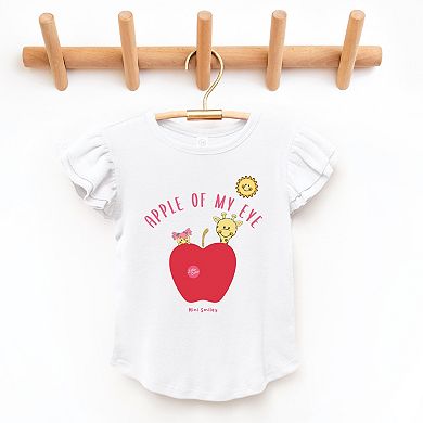 Mini Smiley Apple Of My Eye - Flutter Sleeve Graphic T-Shirt