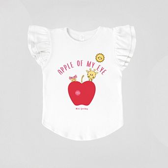 Mini Smiley Apple Of My Eye - Flutter Sleeve Graphic T-Shirt