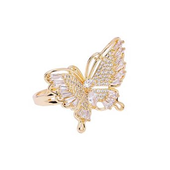 AGP PARIS Golden Butterfly Blissful Ring - Free-Size