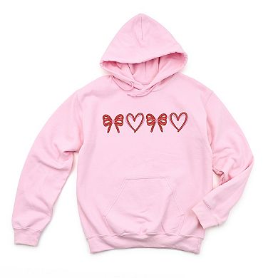 Embroidered Hearts And Bows - Women's Graphic Hoodie