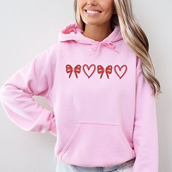 Embroidered Hearts And Bows - Women's Graphic Hoodie