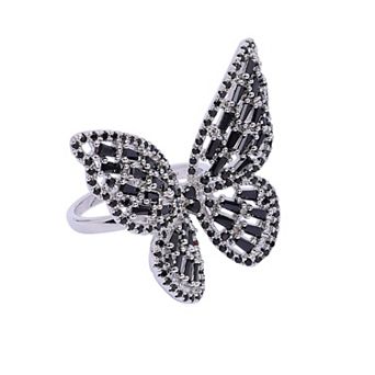 AGP PARIS Whimsical Butterfly Sparkle Ring - Free-Size