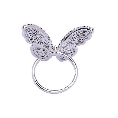 AGP PARIS Whimsical Butterfly Sparkle Ring - Free-Size