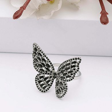 AGP PARIS Whimsical Butterfly Sparkle Ring - Free-Size