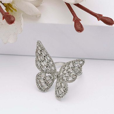 AGP PARIS Baguette Butterfly Classy Ring - Free-Size