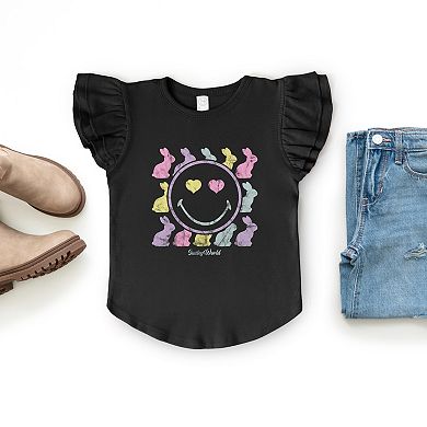 SmileyWorld Bunny Silhouettes - Flutter Sleeve Graphic T-Shirt