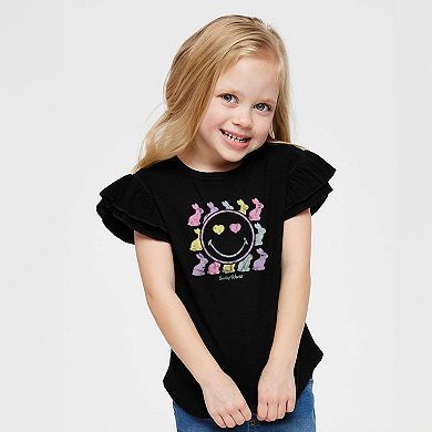 SmileyWorld Bunny Silhouettes - Flutter Sleeve Graphic T-Shirt