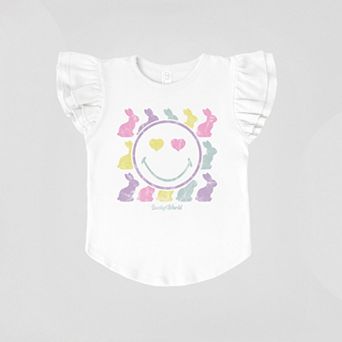 SmileyWorld Bunny Silhouettes - Flutter Sleeve Graphic T-Shirt