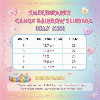 Sweethearts Ladies' Conversation Heart Comfort Slippers (Adults)