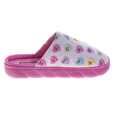 Sweethearts Ladies' Conversation Heart Comfort Slippers (Adults)