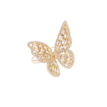 AGP PARIS Golden Butterfly Winged Ring - Free-Size
