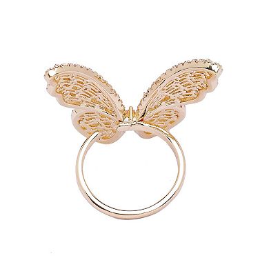 AGP PARIS Golden Butterfly Winged Ring - Free-Size