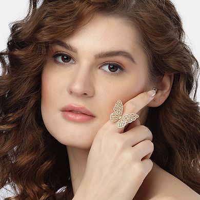 AGP PARIS Golden Butterfly Winged Ring - Free-Size