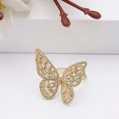 AGP PARIS Golden Butterfly Winged Ring - Free-Size