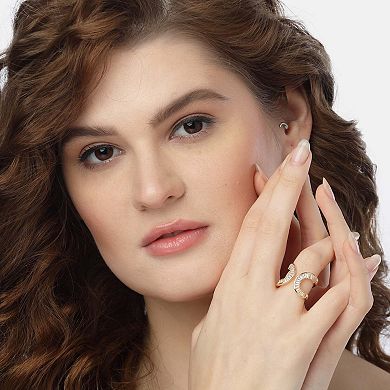 AGP PARIS Golden Crescent Glam ring - Free-Size