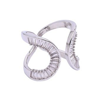 AGP PARIS Silver Crescent Glam ring - Free-Size