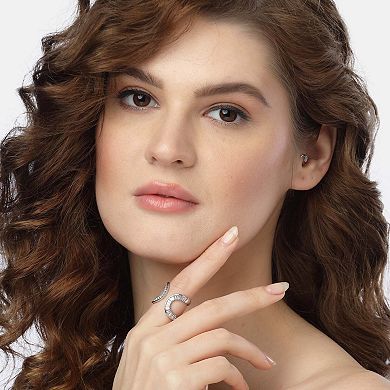 AGP PARIS Silver Crescent Glam ring - Free-Size