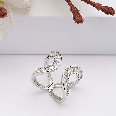 AGP PARIS Silver Crescent Glam ring - Free-Size