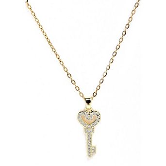 AGP PARIS Diva Gleaming Heart Key Pendant Necklace