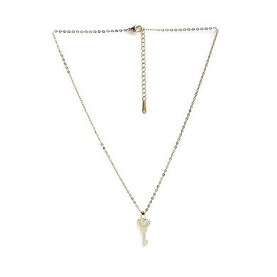 AGP PARIS Diva Gleaming Heart Key Pendant Necklace