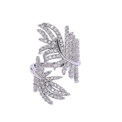 AGP PARIS Silver Feathered Ring - Free-Size