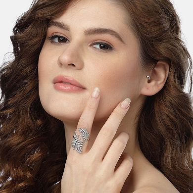 AGP PARIS Silver Feathered Ring - Free-Size