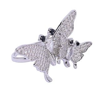 AGP PARIS Silver Cute Flutter Ring - Free-Size