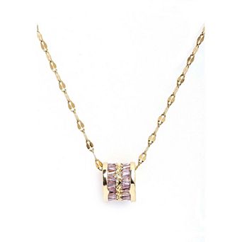 AGP PARIS Diva Elegant Cylinder Inlaid Chain Necklace