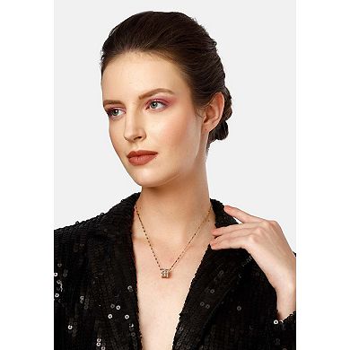 AGP PARIS Diva Elegant Cylinder Inlaid Chain Necklace