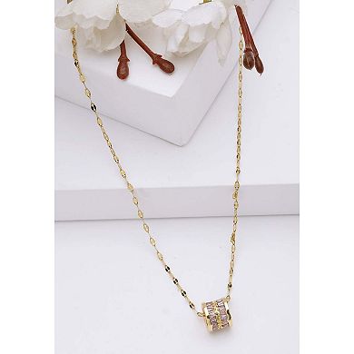 AGP PARIS Diva Elegant Cylinder Inlaid Chain Necklace