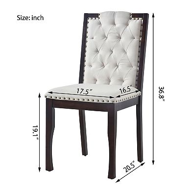 Merax Upholstered Dining Chairs Set of 4, High Back Diamond Button Tufted Kitchen Chairs