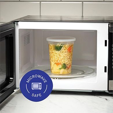 32 oz Clear Plastic Deli Containers with Lids, BPA-Free, Airtight, 48-Pack