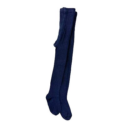 Young Girls and Tweens Combed Cotton Ribbed Tights, School Uniform Seamless Toe Comfortable