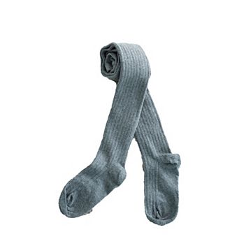 Young Girls and Tweens Combed Cotton Ribbed Tights, School Uniform Seamless Toe Comfortable