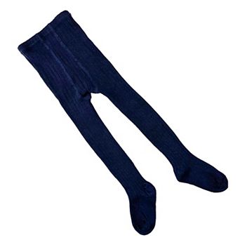 Young Girls and Tweens Combed Cotton Ribbed Tights, School Uniform Seamless Toe Comfortable