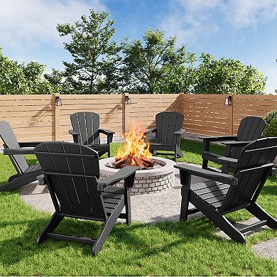 Modern HDPE Plastic Adirondack Chair Set of 6