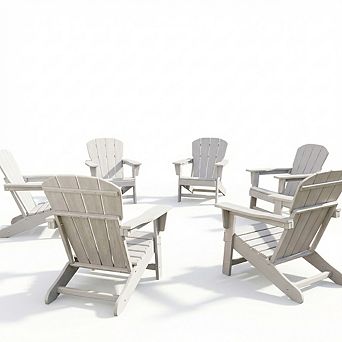 Modern HDPE Plastic Adirondack Chair Set of 6